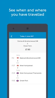 TfL Oyster and contactless android App screenshot 1